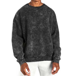 Sudadera de cuello redondo para invierno con estampado digital y bordado, de poliéster/algodón, corte regular, con bolsillo, efecto lavado ácido y desgastado. - Product Image 1