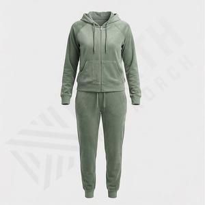 Chándal de Invierno con Capucha para Mujer, Ropa Deportiva, Color Sólido, Alta Calidad, Premium, 100% Algodón, Felpa, Precio de Fábrica, Color Personalizado, MOQ Bajo - Product Image 1