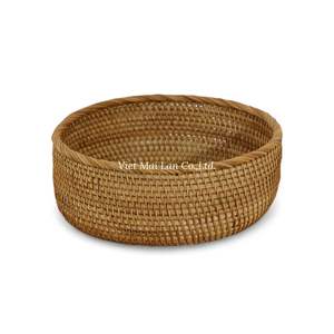 Bandeja de Ratán Natural Hecha a Mano, Estilo Bohemio, con Diseño Flexible para Servir Comida y Bebidas, Uso Diario en el Hogar y Espacios de Comedor - Product Image 2