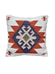 Klim Square Pouf Ottomans ผ้าวูลสีแดงตกแต่งบ้านคาเฟ่ชายหาดงานแต่งงานทำจากขนสัตว์ - Product Image 5