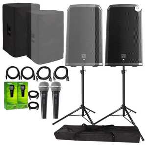 Meilleur prix ZLX-12BT Kit de haut-parleurs amplifiés 2 voies 1000W avec deux enceintes, deux housses et câbles - Product Image 3