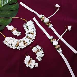 สร้อยโชคเกอร์แบบอินเดียชุดเครื่องประดับแบบแฮนด์เมดสำหรับงานแต่งงานลายดอกไม้สำหรับเจ้าสาวชุดเครื่องประดับอินเดียสำหรับผู้หญิง - Product Image 2