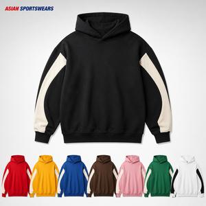 Maßgefertigter Übergroßer Zweifarbiger Gebogener Fleece-Pullover Atmungsaktiver Herbst-Herren-Streetwear Schwergewichtiger Drop-Shoulder Pullover - Product Image 6