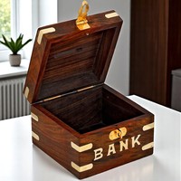 Boîte de tirelire en bois de serrure à clé de haute qualité avec fournisseur en vrac de modèle de numéro et fabricant pour économiser de l'argent