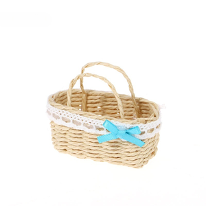 Juguete en miniatura de ratán, cesta de simulación, juguetes ecológicos para juego de simulación para niños, muebles de muñecas creativos - Product Image 4