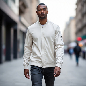 Haute Qualité Bomber Satin Vestes Hommes Broderie Satin Manteaux Plus La Taille Imprimé Patches Bomber Vestes - Product Image 4