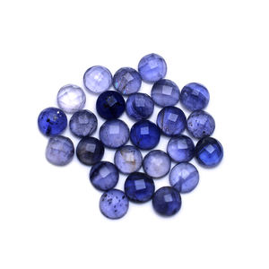 Iolite bleue naturelle 3mm, pierre précieuse ronde de 2mm d'épaisseur, 2.55 Cts, Iroc, vente de pierres lâches de haute qualité, cabine à facettes, 25 pièces - Product Image 5