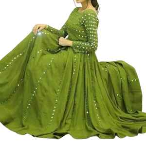 OEM ODM Service Vestido acampanado bordado de cristal de manga larga para mujer Ropa de Eid Vestidos de colección festivos para mujer - Product Image 1