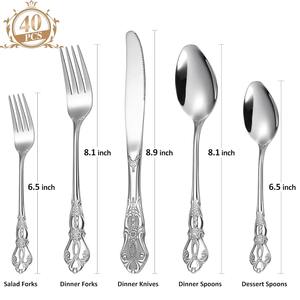 Ensemble de couverts en argent gravé royal fait à la main, parfait pour les réceptions de mariage, les banquets et les dîners spéciaux en provenance d'Inde - Product Image 5