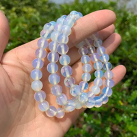 Nouveau Bracelet Extensible en Perles de Cristal Opalite Fait Main, Vente en Gros, Pierre Naturelle, Feng Shui, Porte-Bonheur, Guérison Énergétique, Amour