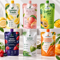 Pochette personnalisée pour boissons et sauces avec bec verseur 50ml 100ml 200ml 500ml 1000ml – Sachet mat personnalisé pour jus avec bec verseur