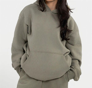 Women's Casual Long-Sleeve Knitted Streetwear Stylish Hooded with Front Pocket New Fashionable <b>Winter</b> <b>Tops</b> OEM - Product Image 6