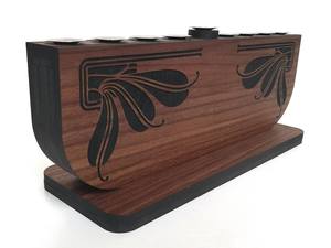 Menorah en bois fait à la main chic bougeoir pour la décoration de Noël mariage pièce maîtresse bougeoir titulaire maison décor de table - Product Image 3