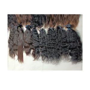 Extensions de cheveux humains bruts indiens vierges en vrac Fournisseur de gros Paquets de tissage doux non traités en vison ondulé naturel - Product Image 4