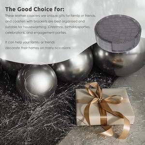 Handcrafted Leather Grey Colour <b>Table</b> <b>Coaster</b> for Dining <b>Table</b> Wedding Christmas Decoration Family Gathering Parties - Product Image 5