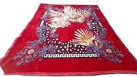 Couverture polaire tricotée double couche 100 % polyester avec logo personnalisé, doublure Sherpa, douce, rayée, pour toutes les saisons, unie