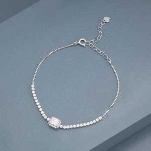 92.5 <b>Silver</b> Crystal <b>Bracelet</b> 191284 Elegant <b>Bangle</b> with Alluring Crystals - Product Image 6
