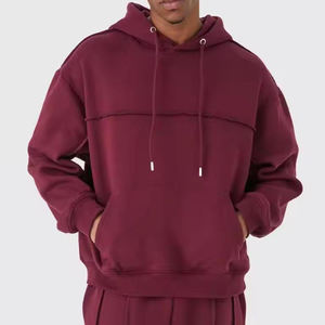 Sweat à capuche épais en éponge française 100% coton pour hommes, épaule tombante personnalisée, Streetwear 500gsm basiques, sweat à capuche surdimensionné, vente en gros - Product Image 1