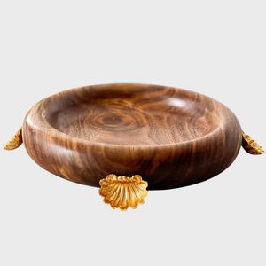 Creative Home Decorative Wooden <b>Bowl</b> Floral Accent Restaurant Decor Tabletop <b>Bowl</b> <b>Snacks</b> Serving <b>Bowl</b> For Kitchen Accessories - Product Image 3
