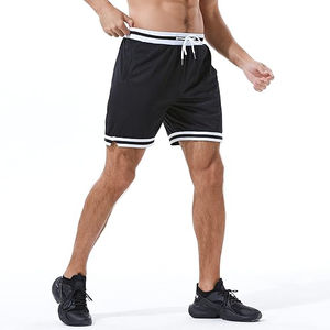 Pantalones cortos de baloncesto para hombre con logotipo personalizado de fabricante, pantalones cortos deportivos de secado rápido de malla transpirable de poliéster para hombre - Product Image 2