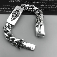 Bracelet unisexe en alliage avec chaîne croisée, style hip-hop, punk, rétro, mode européenne et américaine, finition chromée - Vente en gros BKG