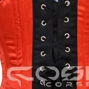 Women Waist Training Satin <b>Corset</b> With Black Satin Trim Underbust Steelboned Curvy Long Torso With Adjustable Back <b>Laced</b> <b>Up</b> - Product Image 5