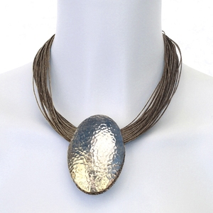 Partyware สร้อยคอโลหะหล่อขึ้นรูปสำหรับผู้หญิงทำจากโลหะและผ้าฝ้ายหรูหราทำด้วยมือของขวัญแต่งงานแฟนซี - Product Image 1