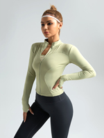 Veste de yoga ajustée pour femme, grande taille, sans couture, légère, cardigan ouvert sur le devant, pour la gym, l'entraînement, l'extérieur, respirante, écologique