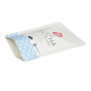 Green Tea Glossy Stand Up <b>Pouch</b> <b>with</b> <b>Zip</b> & Tear Notch - Heavy Duty Laminated, Food Grade, Bulk & Retail Packaging, Vietnam - Product Image 2