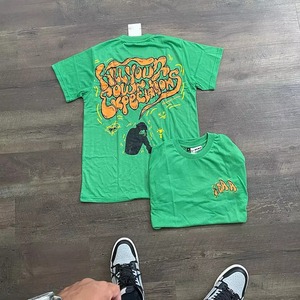 เสื้อยืดผู้ชายทรงปกติ ล้างสีแบบแอซิด ทรงหลวม แห้งเร็ว ผ้าถัก สตรีทแวร์ ปรับแต่งแบรนด์ของคุณเองได้ แขนสั้น สไตล์ไฮสตรีท - Product Image 4