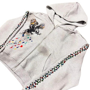 เสื้อมีฮู้ดถักผ้าฝ้าย100% แบบมีซิปรูดสำหรับผู้ชายเสื้อฮู้ดผ้าฝ้ายถักแบบมีซิปรูดดีไซน์สำหรับผู้ชาย1 - Product Image 5