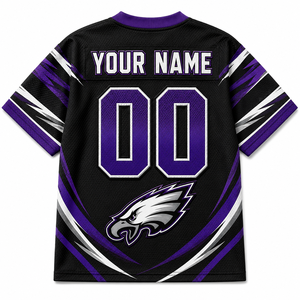 Maillot de football américain personnalisé à col en V pour hommes, femmes et jeunes, respirant, sublimé, uniforme d'équipe performant à manches courtes - Product Image 3