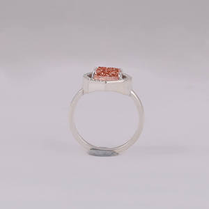 Pink Radiant Cut Lab Grown Diamond Engagement Ring 18KT <b>Solid</b> Gold Custom Designed Ring <b>Solid</b> Gold Plated Certified Engagement - Product Image 2