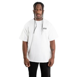 T-shirt de script surdimensionné pour homme 280 GSM 100% coton Streetwear épaules tombantes avec logo imprimé sur la poitrine et le dos - Product Image 1