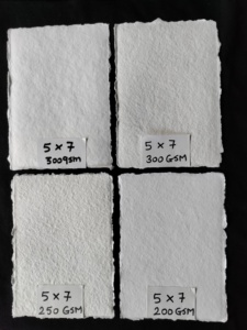 Trapo de algodón con bordes de 5*7 cubiertas por encargo Papeles hechos a mano 200/300 Gsm Recubierto de PVC para papelería de boda - Product Image 6