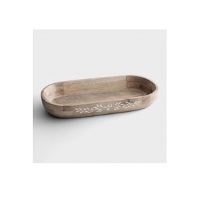 Plateau de service en bois classique sans poignées, vaisselle en Acacia plateau de service en bois Durable de haute qualité fournitures de Restaurant Vintage - Product Image 3