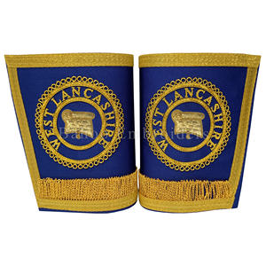 GUANTE PROVINCIAL DE ARTESANÍA MASÓNICA PARA DIACONO MAYOR Y JUNIOR-GUANTE DE REGALIA MASÓNICA-GUANTES DE PUÑO MASÓNICOS HECHOS A MANO - Product Image 3
