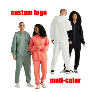 Sweat-shirts et pantalons de survêtement en polyester/coton personnalisés, surdimensionnés, respirants, streetwear, service OEM - Product Image 1