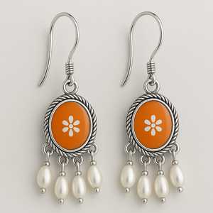 Pendientes de tuerca de diseño Floral de Plata de Ley 925 creativos hechos a mano, joyería fina India Vintage, ajuste de bisel geométrico para mujer - Product Image 4