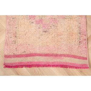 Vintage <b>Rug</b>, <b>Runner</b> 2.2x9.4 ft Turkish <b>Rug</b>, Pink Plants & trees Wool <b>Rug</b> - Product Image 2