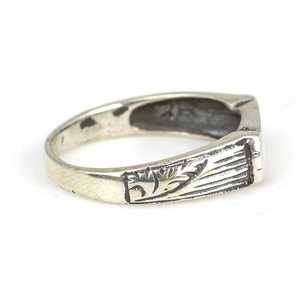 Anillo de Plata de Ley 925 Oxidado con Piedras de 6 x 14 mm, Anillo con Engaste de Bisel para Uso Diario, Chapado en Rodio, para Regalo - Product Image 3