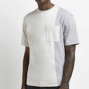 Suéteres de moda para hombre 2023, jerséis informales de manga corta con cuello redondo, jersey de retazos de bloque de Color, camisetas personalizadas - Product Image 3