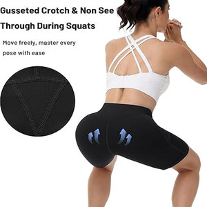 Shorts de sport pour hommes en gros, taille haute, design simple, compression estivale, antibactérien, élasthanne/nylon, taille élastique, noir, en vrac - Product Image 3