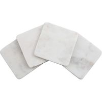 Ensemble de 4 sous-verres élégants en pierre de marbre blanc avec incrustation en laiton Sous-verres élégants pour la protection et la décoration de la table