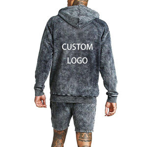 OEM Latest <b>Short</b> Sweat Breathable Jogging Suit <b>Men</b> 2 Piece Custom Print <b>Shorts</b> Tracksuits Set Acid Wash Vintage Sweat suits - Product Image 6