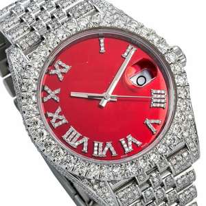 Montre de luxe IcedOut Buss Down Vvs Moissanite en diamant Fournisseur de montres mécaniques en acier inoxydable faites à la main pour femmes - Product Image 5