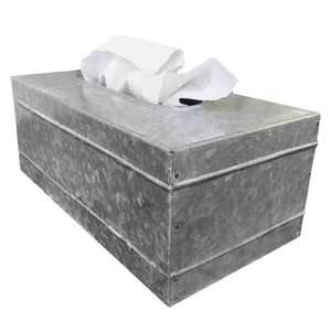 Porte-mouchoirs décoratif en métal galvanisé avec des détails de ferme uniques et parfait pour ceux qui aiment la décoration d'inspiration industrielle - Product Image 5