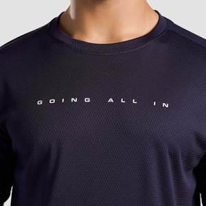 T-shirt en coton biologique tricoté Move Max (Navy) 200 g/m² – Haut d'entraînement de sport imprimé pour l'exercice – Modèle Navy - Product Image 5