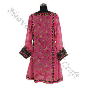 Vestido Kuchi tradicional bordado para mujer real BDR052 Vintage bohemio de proveedor indio Vintage hecho a mano Bohemian Banjara - Product Image 6