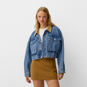 Women's <b>Denim</b> <b>Jacket</b> Hooded Collar Full Sleeve Utility Style Regular Length Solid Color Washed Cotton Coat Breathable Windproof - Product Image 2